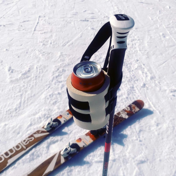 BeerSki Pro Natural White Ski Pole Beer Holder